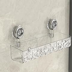 YLBUH Raidley No Drill Clear Wall Caddy No-Drill Clear Wall Caddy Suction Cup Removable Storage Suction Caddy For