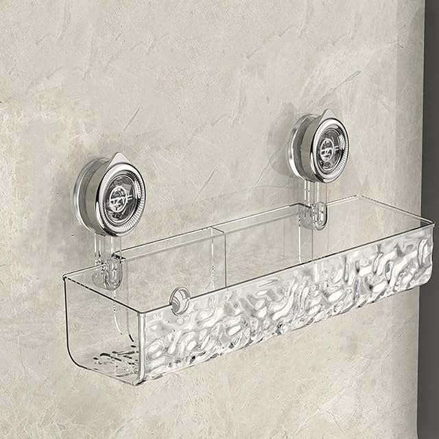 YLBUH Raidley No Drill Clear Wall Caddy No-Drill Clear Wall Caddy Suction Cup Removable Storage Suction Caddy For