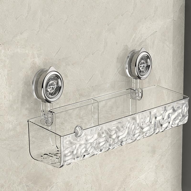 YLBUH Raidley No Drill Clear Wall Caddy No-Drill Clear Wall Caddy Suction Cup Removable Storage Suction Caddy For