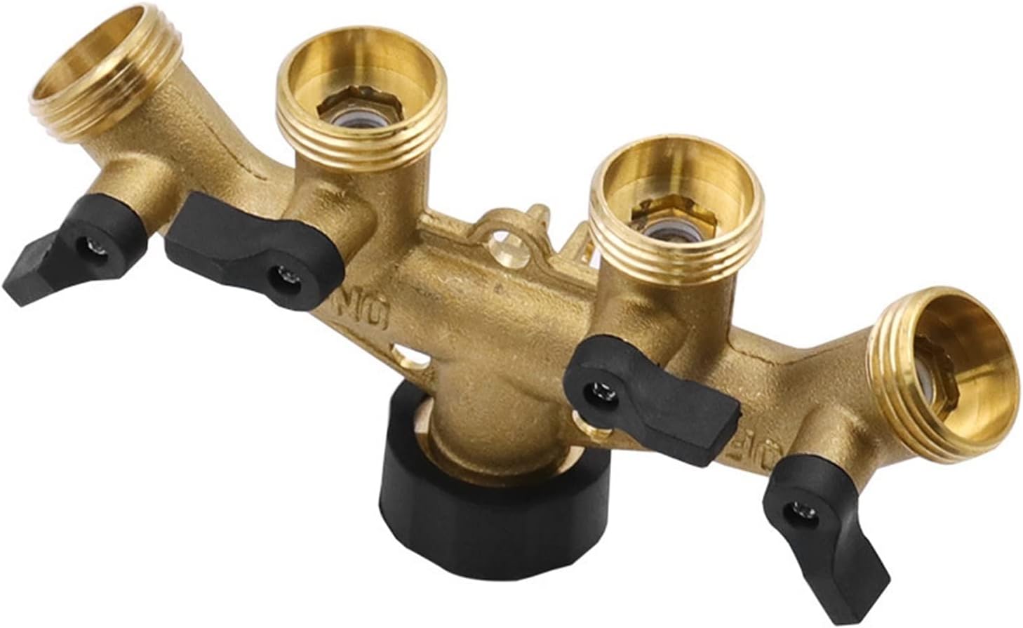 Brass 4-Way Ball Valve Water Separator Garden Watering Irrigation Family Car Wash Diverter Hose Distributor