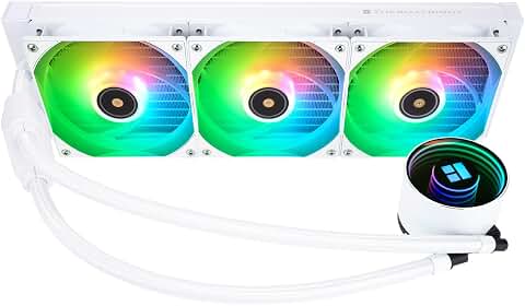 TR-Thermalright Frozen Notte 360 White ARGB V2 Refroidisseur de processeur liquide - Effet miroir infini, refroidissement Aio 360mm, 3 ventilateurs ARGB 2000 tr/min, pour AM4/AM5, Intel LGA1851