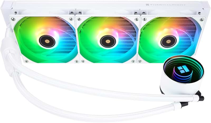 TR-Thermalright Frozen Notte 360 White ARGB V2 Refroidisseur de processeur liquide - Effet miroir infini, refroidissement Aio 360mm, 3 ventilateurs ARGB 2000 tr/min, pour AM4/AM5, Intel LGA1851