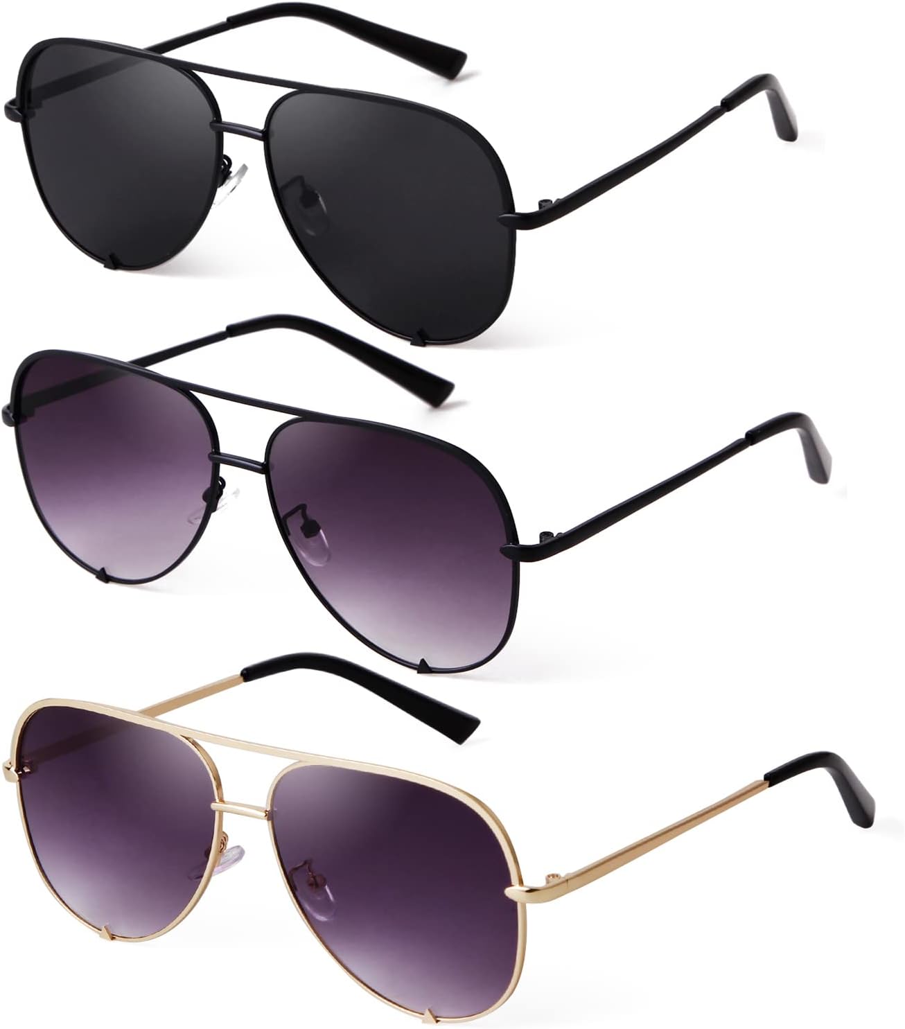 SORVINO Oversized Aviator Sunglasses for Women Men Trendy Retro Bulk Shade Black Faded Sun Glasses Classic UV Protection