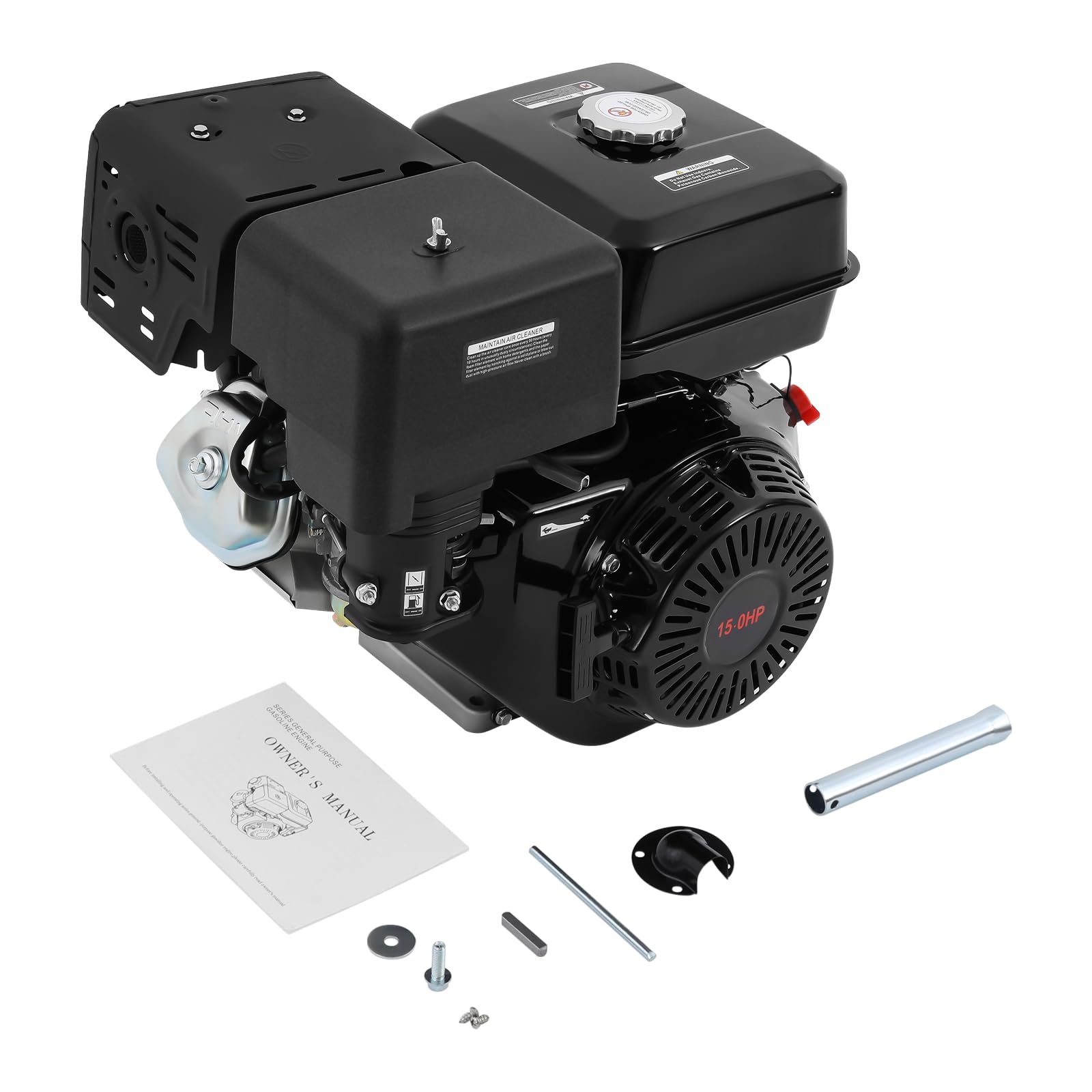 15HP 420CC Gas Engine, 4-Stroke Pull Start Mini Bike Engine Motor with Air Cooling System and Air Filter for Go-Karts Generators Lawn Mowers Water
