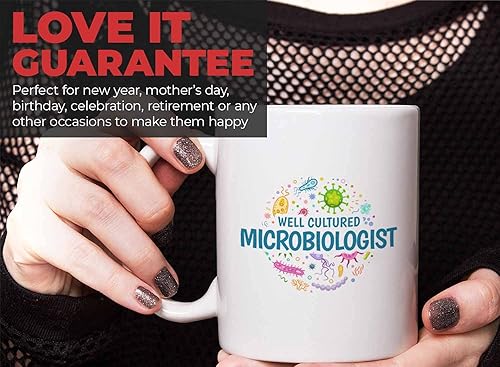 Miniatura 7 de Bubble Hugs Taza de café de microbiología de 11 onzas, color blanco, microbiólogo bien cultivado, divertido telescopio microbiólogo organismo