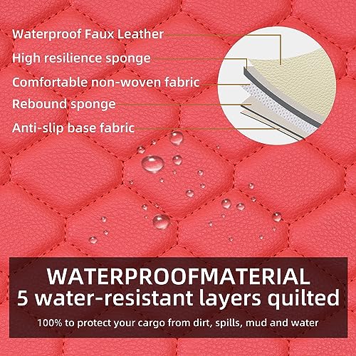 Image of Elantrip 2PCs Front Car Seat Covers Leather Car Seat Protector Universal fit for Most Cars SUVs and Trucks Water Proof Seat Protector Red