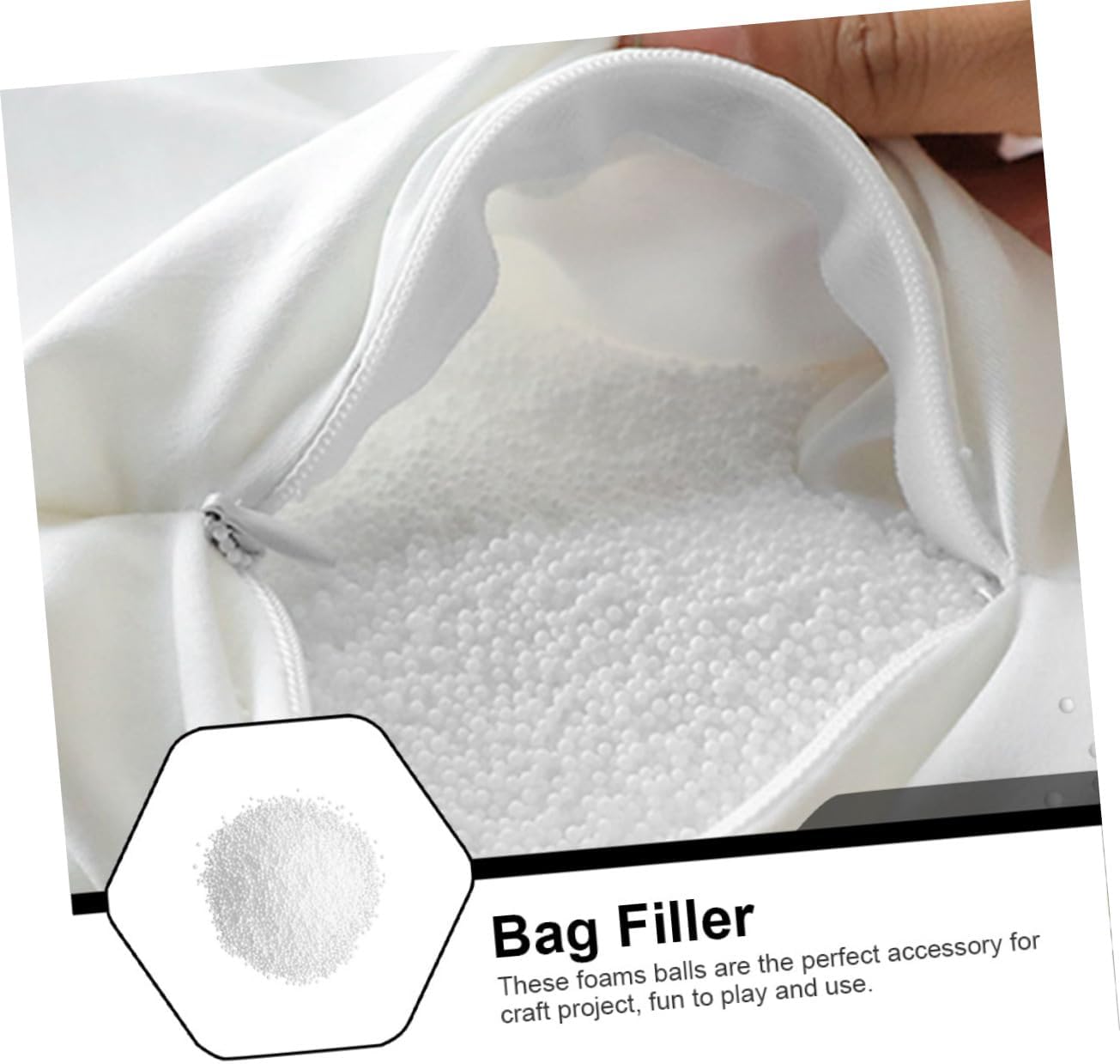 OUNONA 1pack Bean Bag Filler Refill Shredded Stuffing for Couch Cushions Pet Beds Dolls and Crafts Lightweight Impact-Resistant Versatile Use