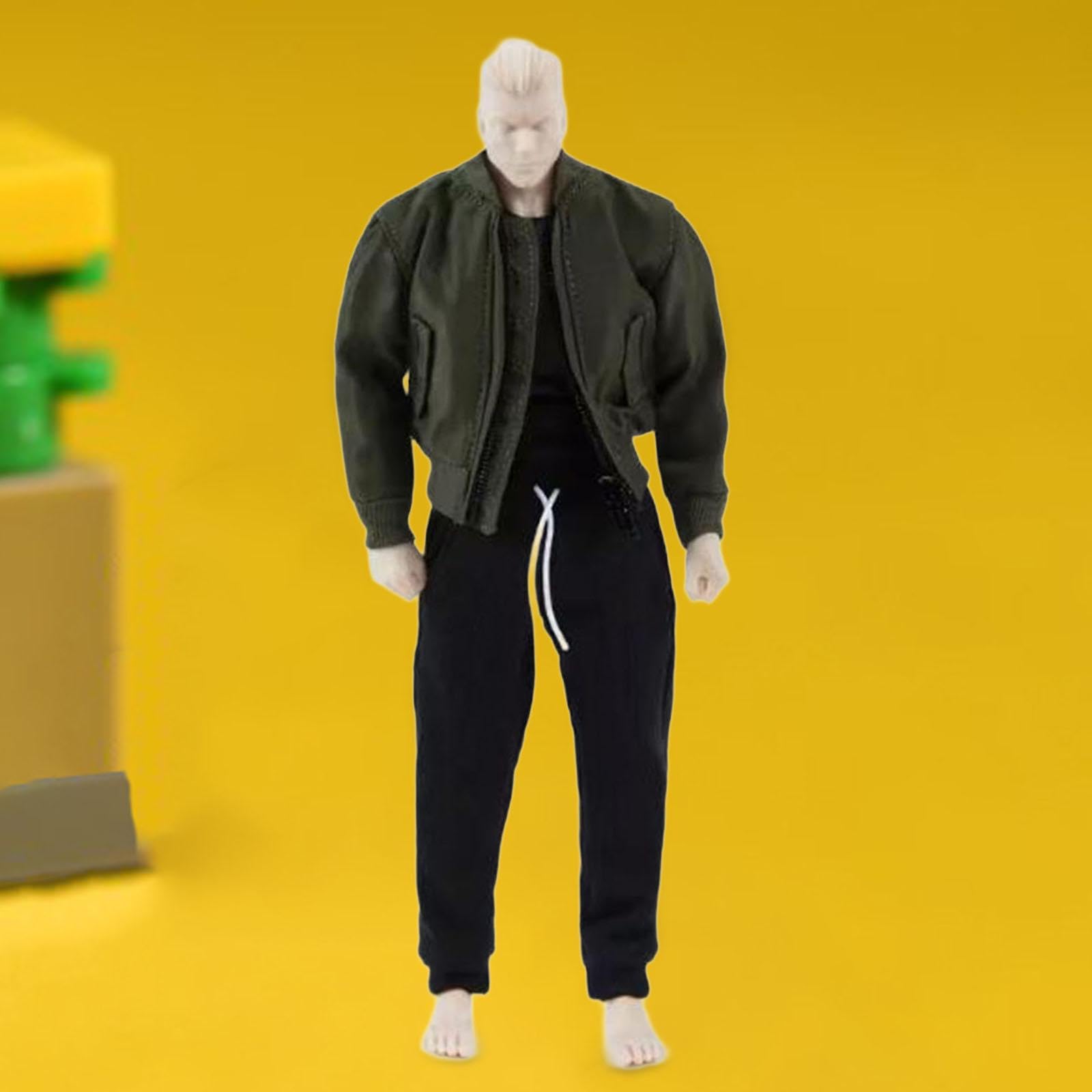 Miniatur Bekleidungsset für 6 Zoll Männerfiguren – Jacke Und Hose für BJD Puppen, Grün