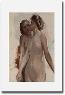 Canvas Painting Wall Picture Prints Symbolic Dance By Jan Ciągliński Two Women Kissing Lgbtq+ Fine Art Print Living Room Bedroom Home Decoration 12x18inch