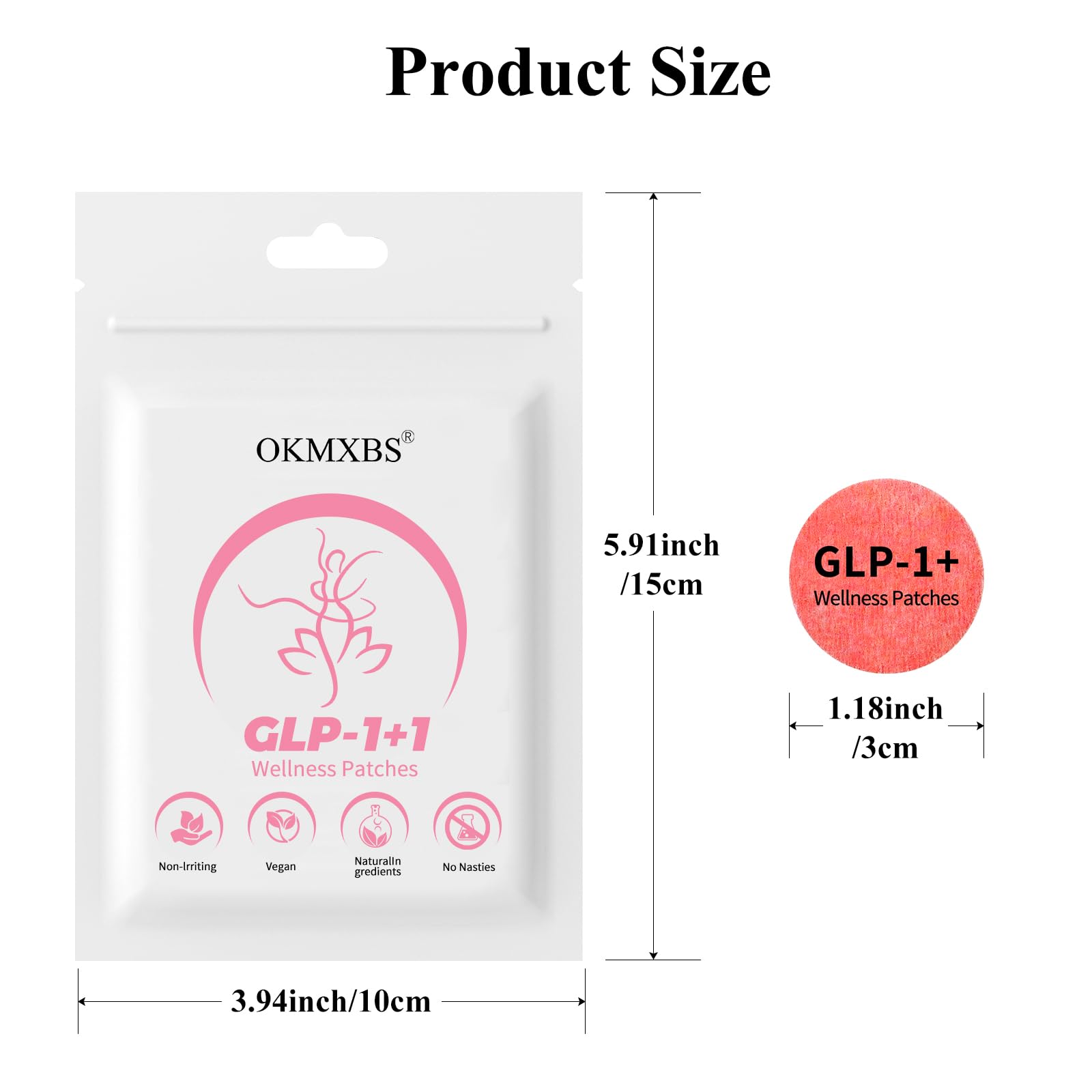 GLP-1 Patch - Natural Ingredients,8-Hour Long-Lasting Formula Support,Suitable for Men and Women's Body Care Patches,Can be Applied to Various Parts of The Body (60PCS)