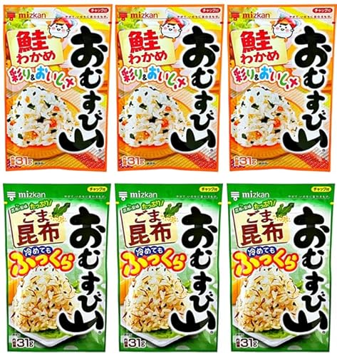 おむすび山 ふりかけ 選べる 詰め合わせセット 2種 × 各3袋 (鮭わかめ・ごま昆布)