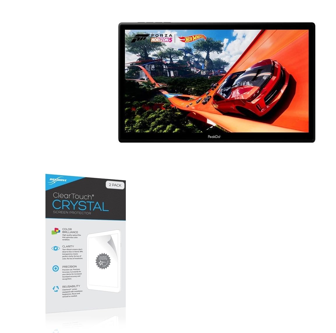BoxWave Screen Protector Compatible with PeakDo Portable Monitor Touchscreen (7 in) - ClearTouch Crystal (2-Pack), HD Film Skin - Shields from Scratches