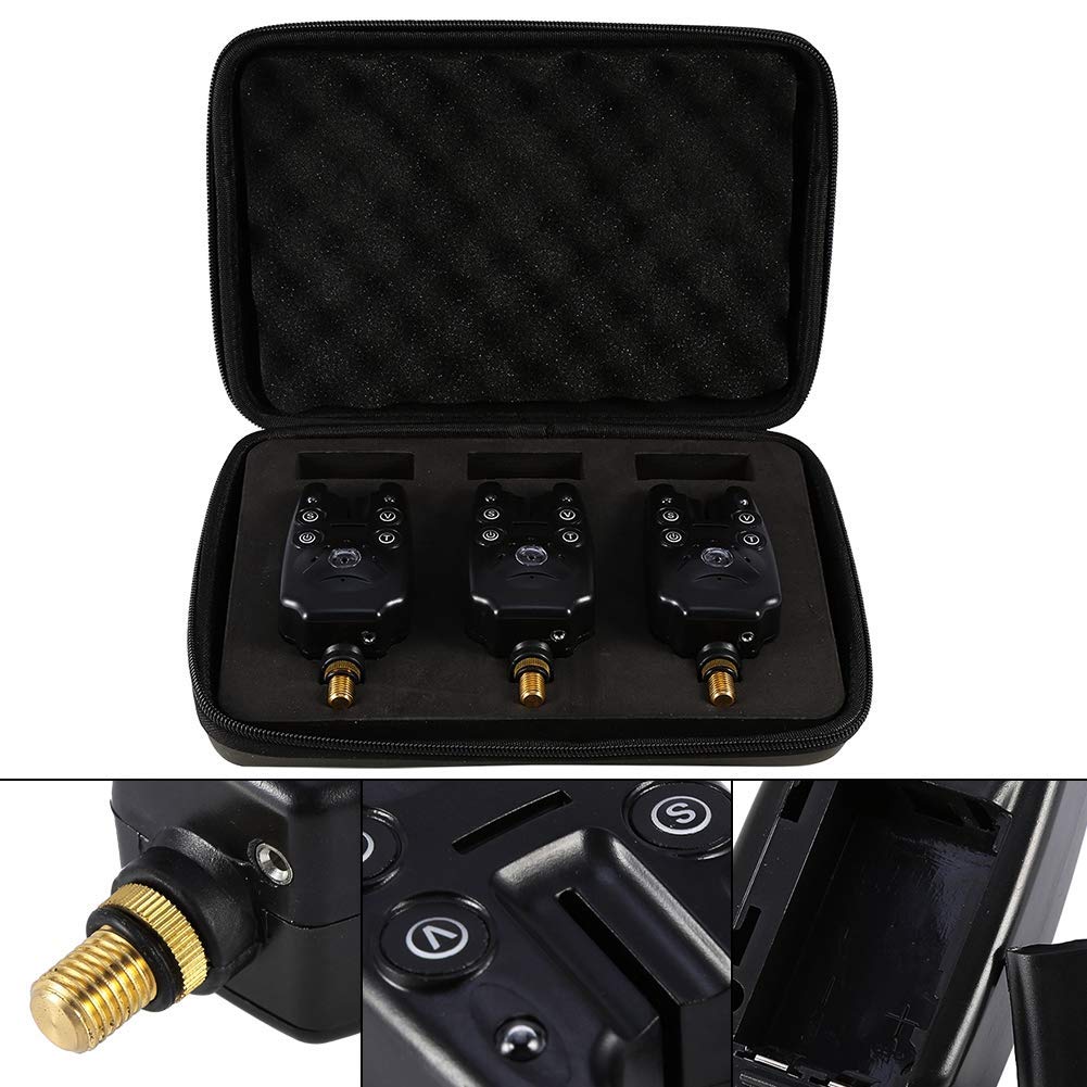 Allarme Pesca Wireless Sensibile con LED e Suono per Morso Pesce Digitale Kit 3 Pezzi per Pesca Sportiva Attrezzatura Pesca