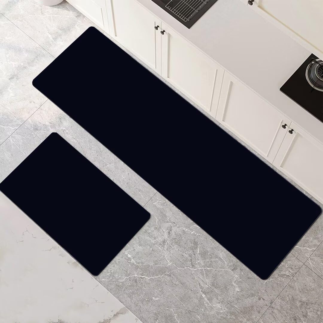 Alfombras de cocina de 2 piezas en color negro, alfombrilla absorbente y lavable de 40x60 y 40x120cm