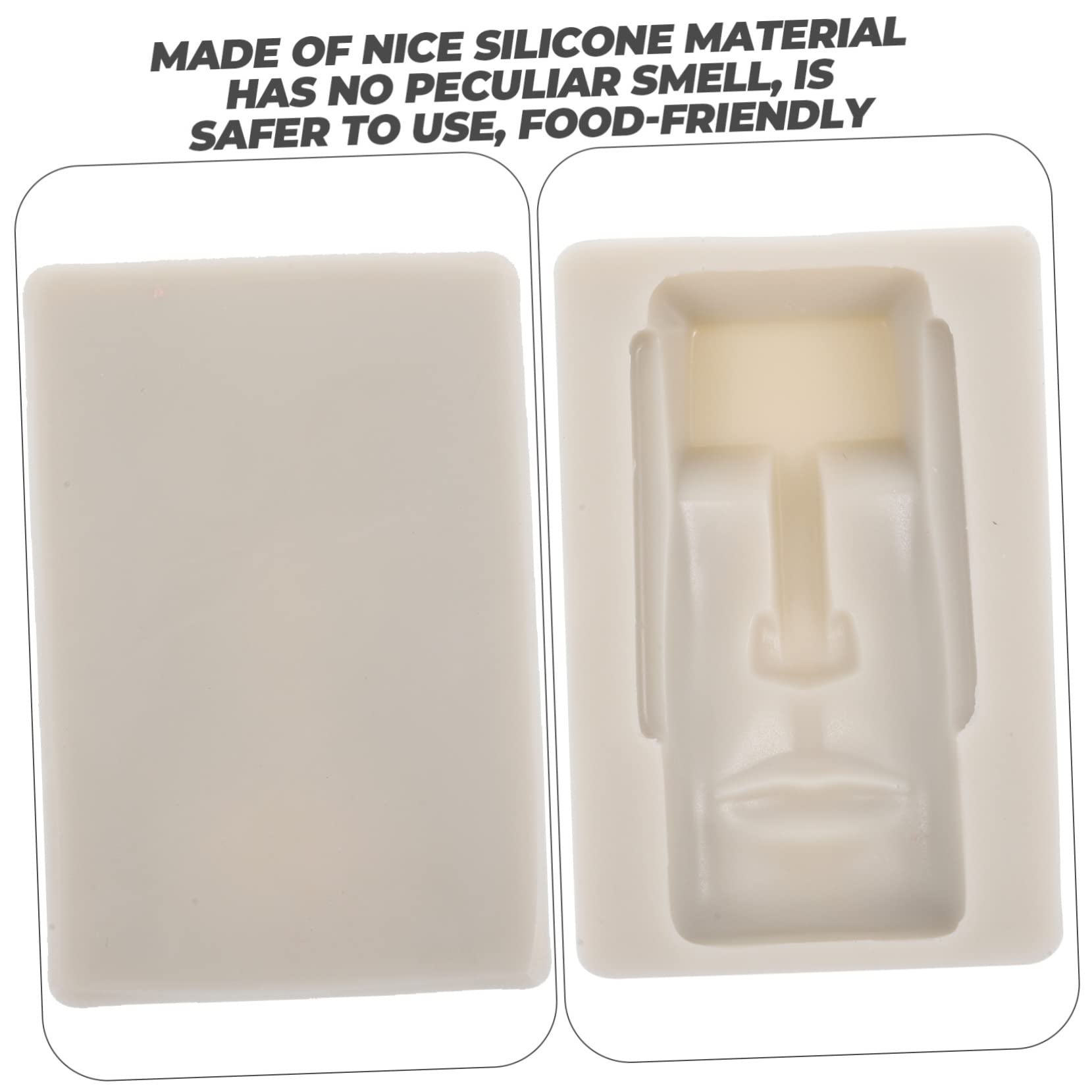 ABOOFAN 4 pièces Moule à Chocolat Silicone Moai Flexible et Moule DIY pour Pâtisserie et Design Original pour Décoration de Gâteaux Facile à Démouler et Nettoyer