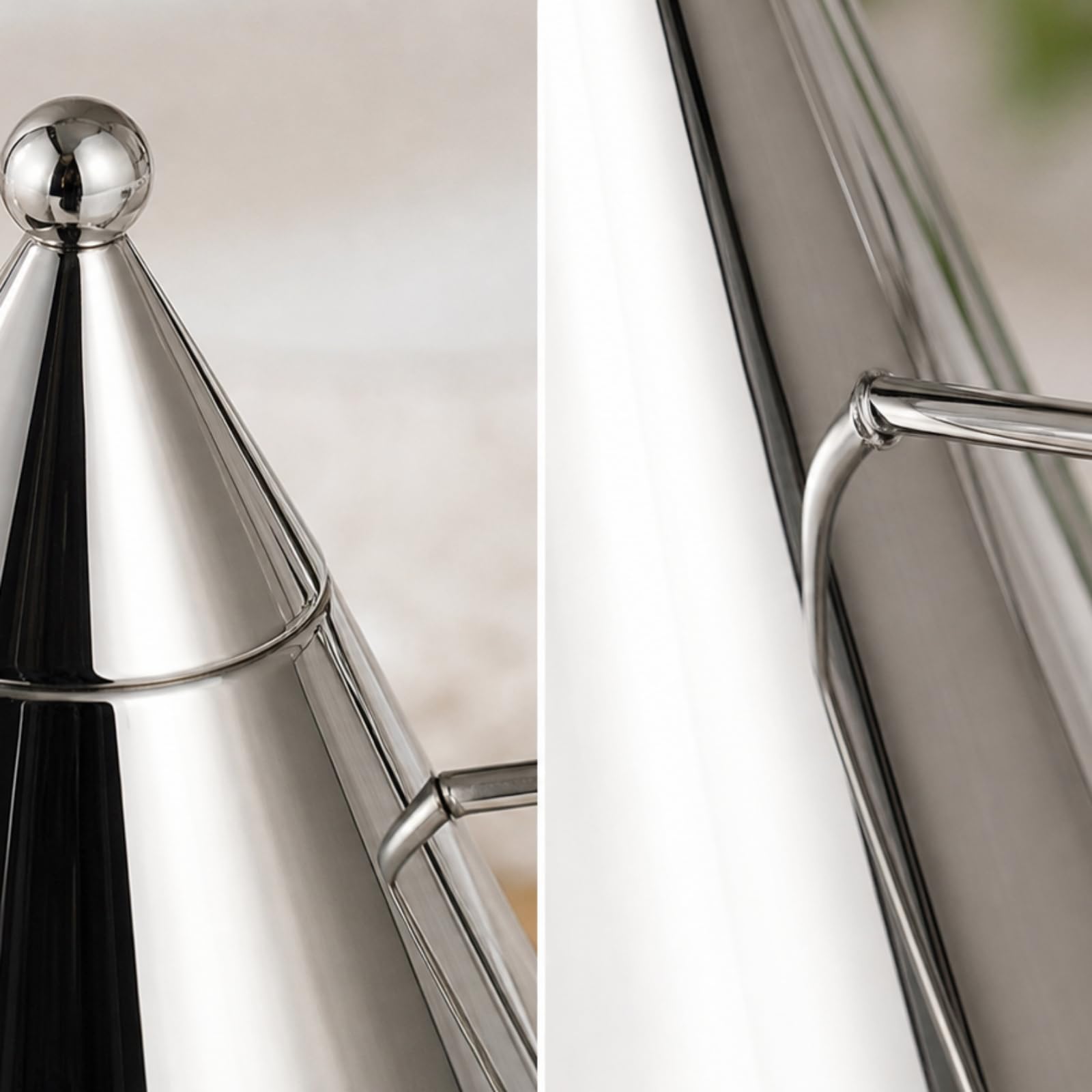Gralara Bollitore Decorativo Argentato Teiera Ornamentale Retrò Soprammobile per Vetrina, Soggiorno, 17 10 28cm, Argento