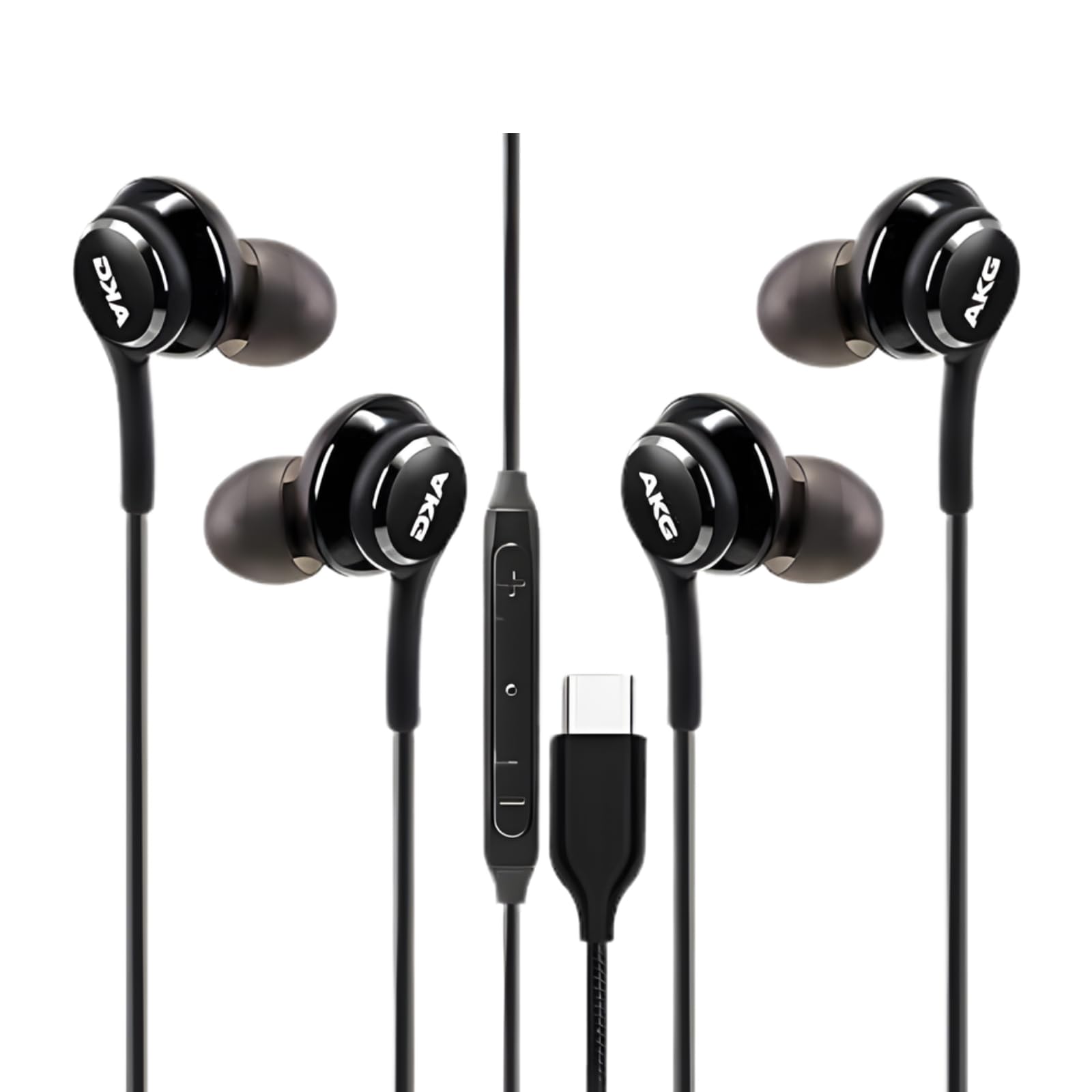 USB C Wired Headphones (2-Pack) Type C Wired Headphones with Mic & Volume Control, in-Ear USB C Earphones for Samsung Galaxy S24 S23 S22, iPad Pro/Air