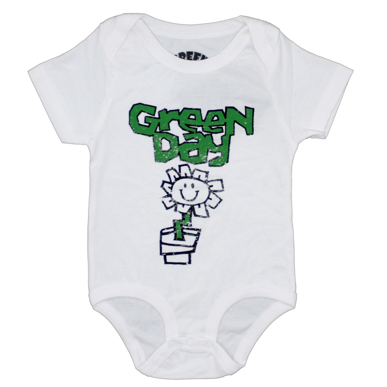 Rock Off Officially Licensed Products White Rock Off Green Day Flower Pot Babygrow Romper Suit (18-24 Months)