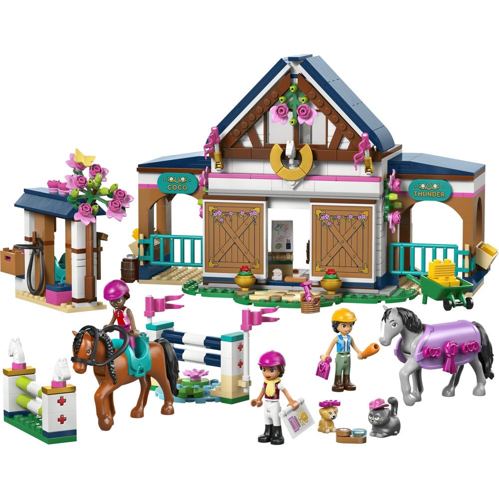 LEGO Friends Stadnina i szkółka jeździecka 42688 | Stadnina, zestaw z końmi, prezent dla miłośnika jazdy konnej 7+, 735 elementów
