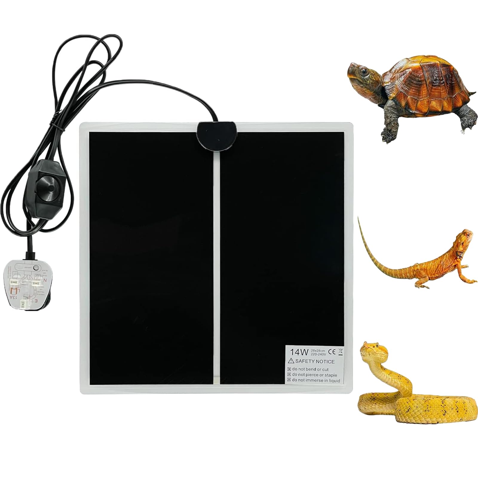 Tapis chauffant pour reptile réglable pour éviter le coup de froid de votre tortue en terrarium