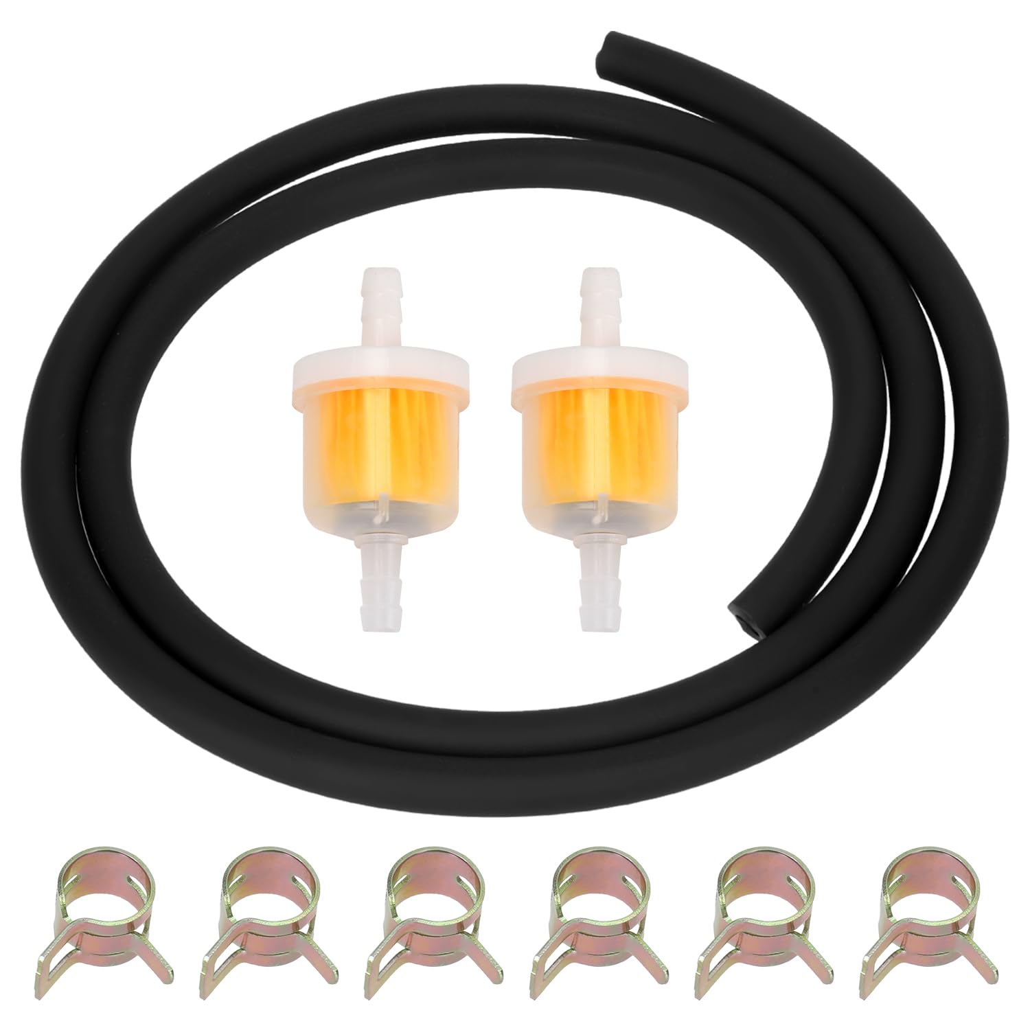HIAORS Dirt Bike Fuel Line 3/16 with Filter Compatible with GY6 50cc 90cc 110cc 150cc 139QMB 157QMJ Taotao SSR Apollo Trailmaster Scooter Moped Go Kart Pit Bike ATV Quad Motorcycle Parts Black