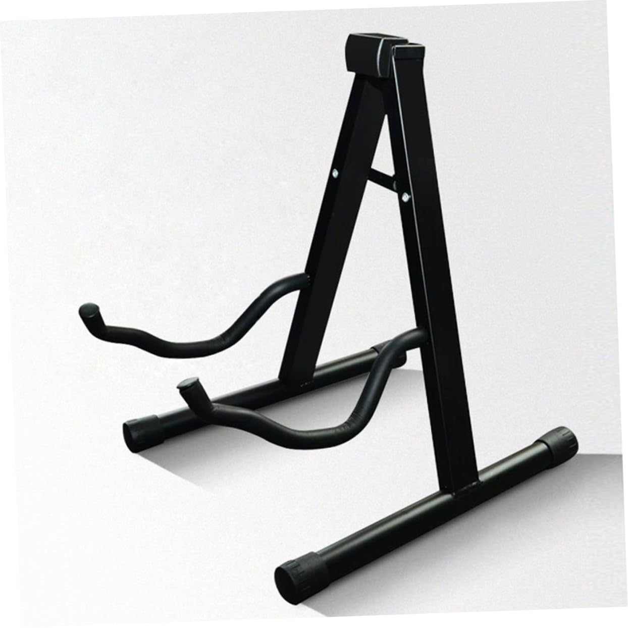 Yardwe Folding Acoustic Guitar Stand Rack Holder for Space Saving Storage Non Slip Feet Durable Construction Compatible with Electric and Acoustic Guitars Black
