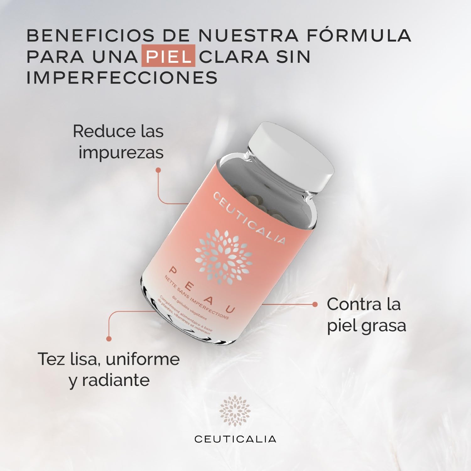 Suplemento para la Cara y la Piel - Anti Puntos Negros, Acné, Piel Grasa y Seca, Granos, Manchas - Hombres, Mujeres - Zinc, Vitamina A, Ortiga, Bardana, Cola de Caballo - 180 Cápsulas, 90 Días