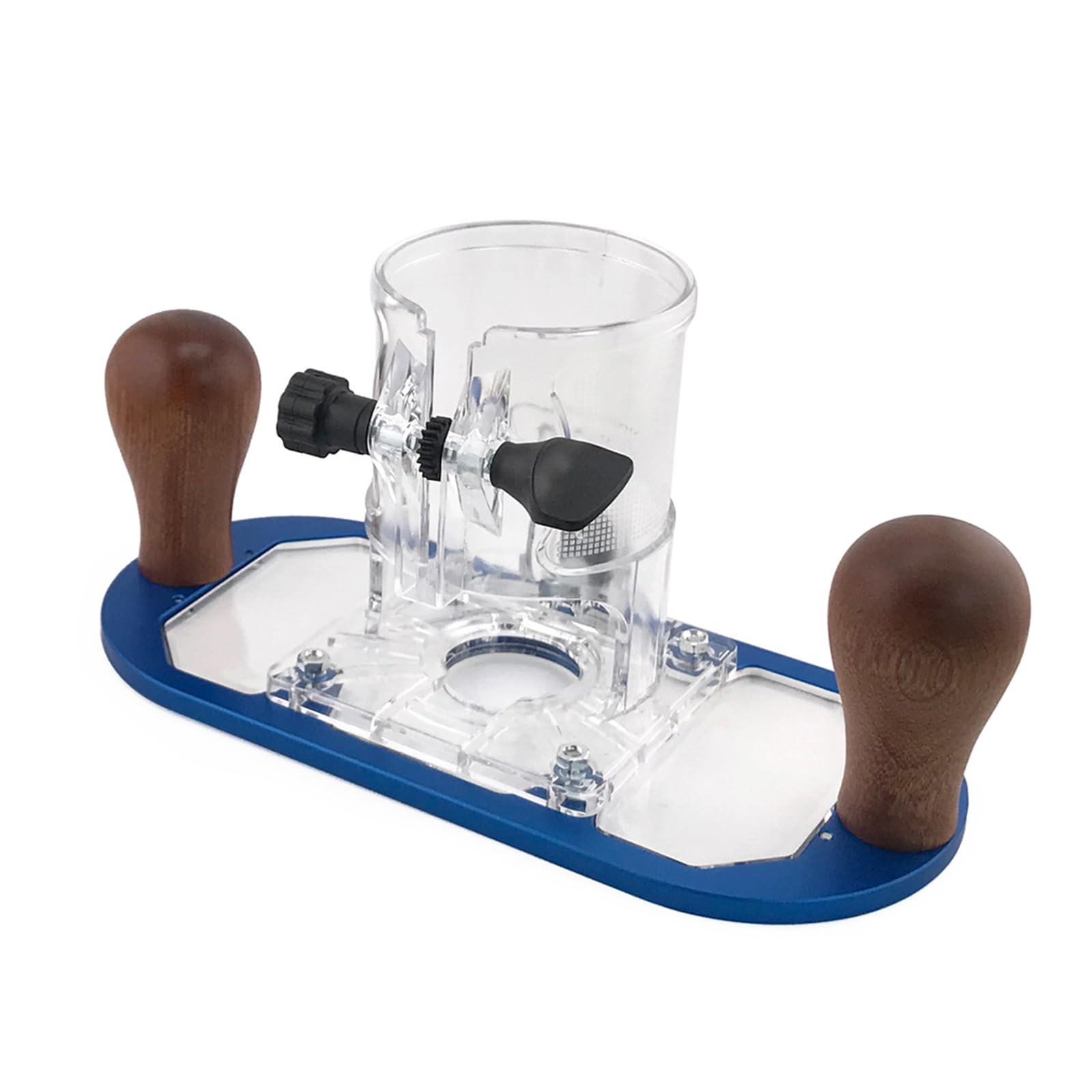 Woedpez Blue Professional Woodworking Router Base Stabilizers With Clear Cover Adjustable Depth Durability Construction Sliding Router Base With Locking Systems