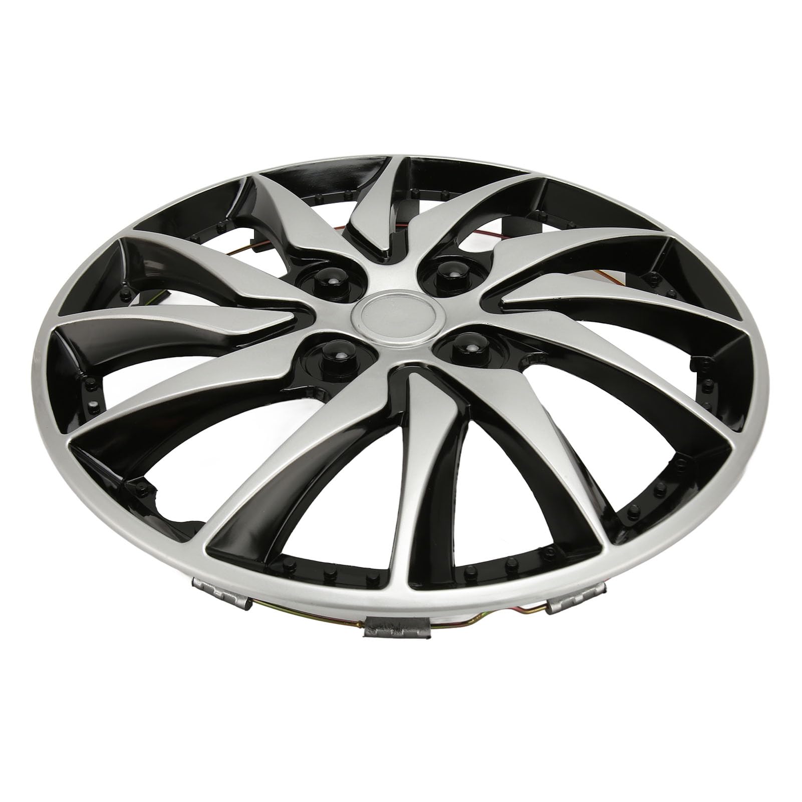 Enjoliveurs de Roue Robustes de 14 Pouces, pour Voitures, Camions, Fourgonnettes, Haute Protection, élégant, Argent, Noir, Jante