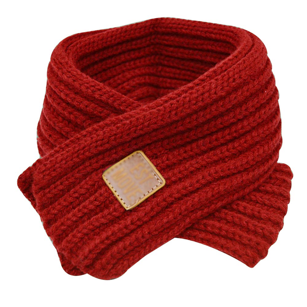Millya Baby Winter Warm Scarves Toddlers Kids Knitted Thermal Scarf Neck Warmer (1231-Wine Red)