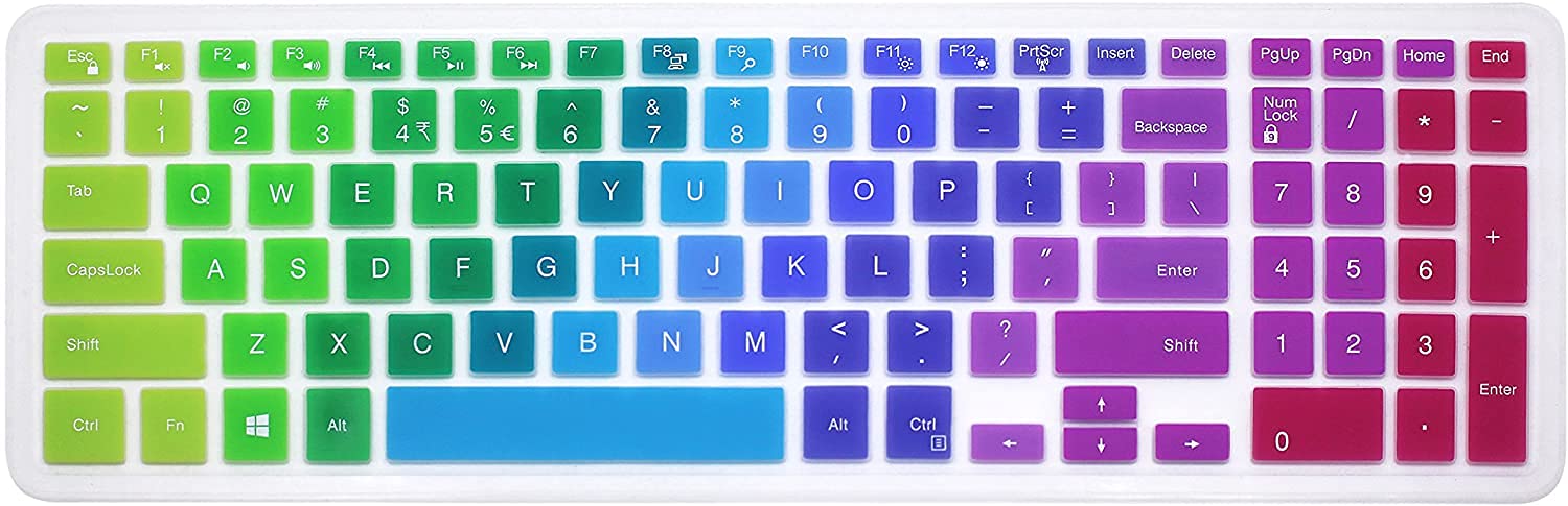 JUSTEC Premium Keyboard Protector Cover Fit for Dell Inspiron 5567 - RAINBOW (B09BM41C3F) Amazon Price History, Amazon Price Tracker