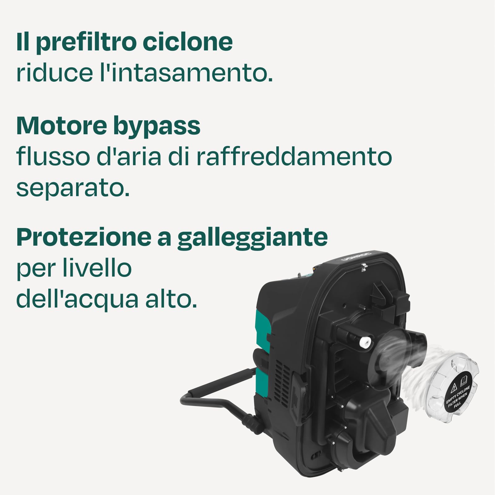 VONROC Aspiratore Industriale Classe M 1600W con Filtro HEPA H14, Pulizia Automatica a Impulsi, Aspirapolvere Wet & Dry per Cantieri, Tubo Antistatico Ø35 mm, Presa 2000W per Elettroutensili