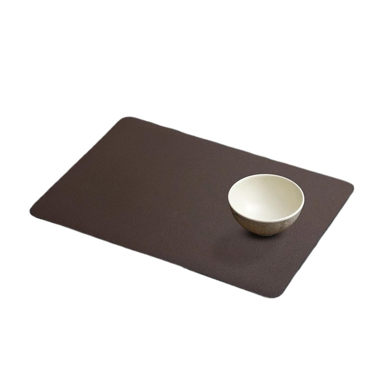 Faux Leather Placemats Sets de Table Double Face en Similicuir, Tapis à Manger, résistants la Chaleur et imperméables, 1/4/10 pièces(Brown White,10 Pcs)