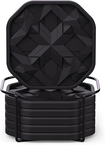 UMIRRO Portavasos de silicona para bebidas con soporte a medida, centro de mesa de café, artículos esenciales modernos para el hogar o cocina,