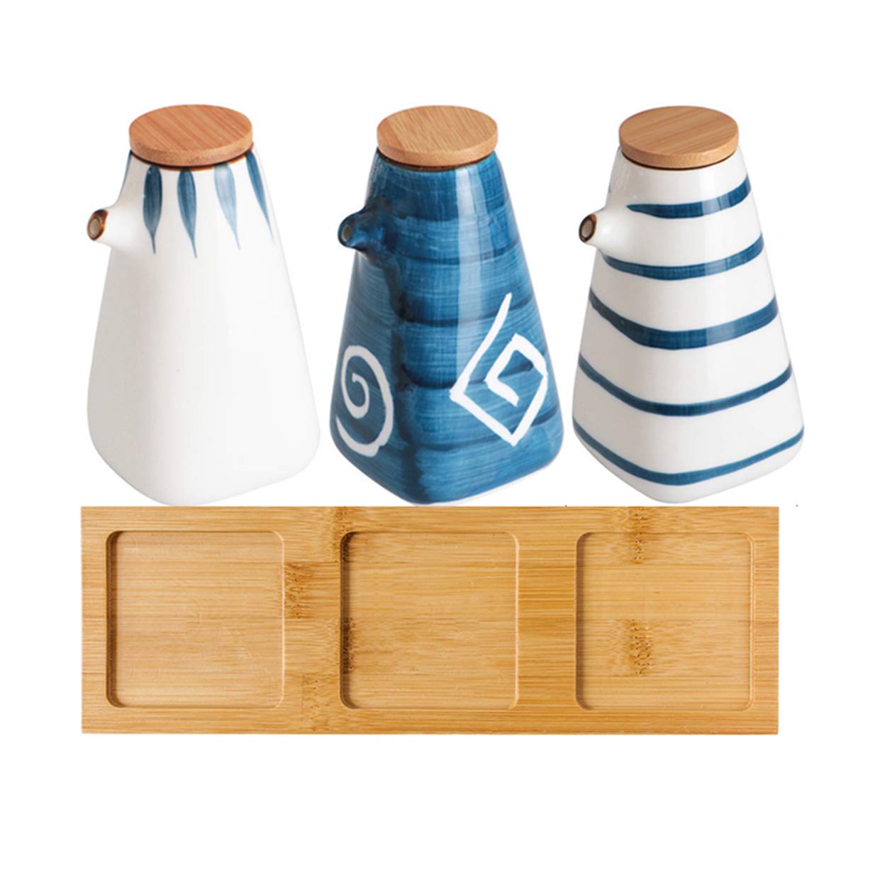 ESNY Bottiglie Dispenser in Ceramica per Olio E Aceto,Bottiglia per Salsa di Soia/Vaso Aceto/Olio D'Oliva/Dispenser per Condimenti in Salsiera Utensili per La Conser A