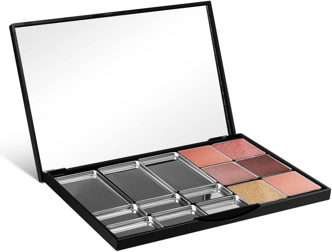 Ipetboom Magnetic Empty Eyeshadow Palette with Mirror Capacity Makeup Organizer Compact Portable DIY Palette Tray for Eyeshadows Blushes and Powders