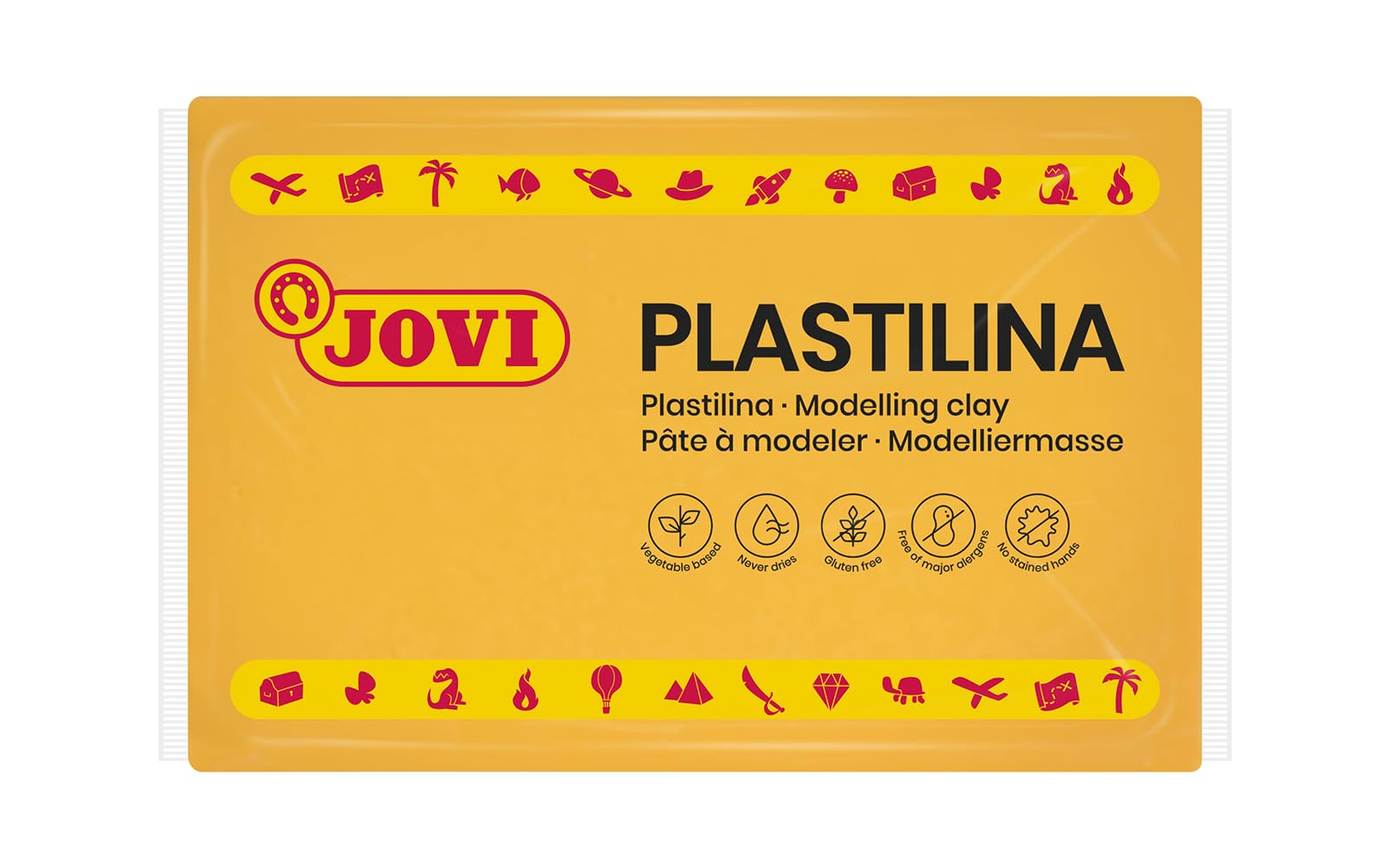 Jovi - Pudełko 100% roślinnego ciasta do zabawy, 15 x 350 g granulek, ciemnożółte, bezglutenowe (7203)