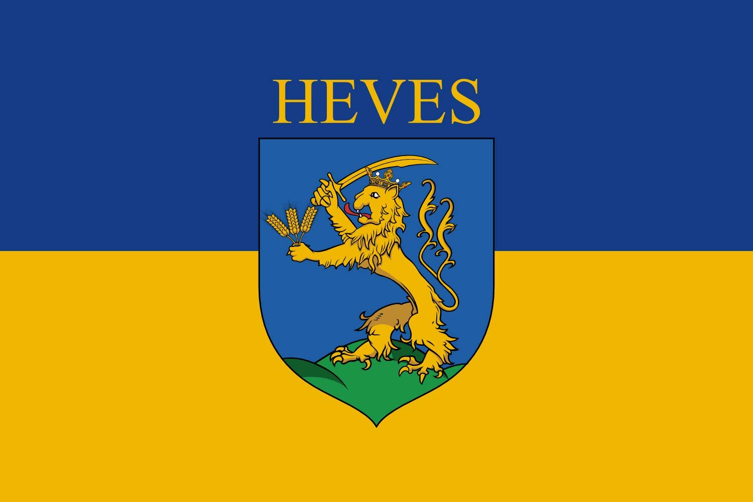 Drapeau paysage Heves de 90x150cm pour une visibilité extérieure maximale