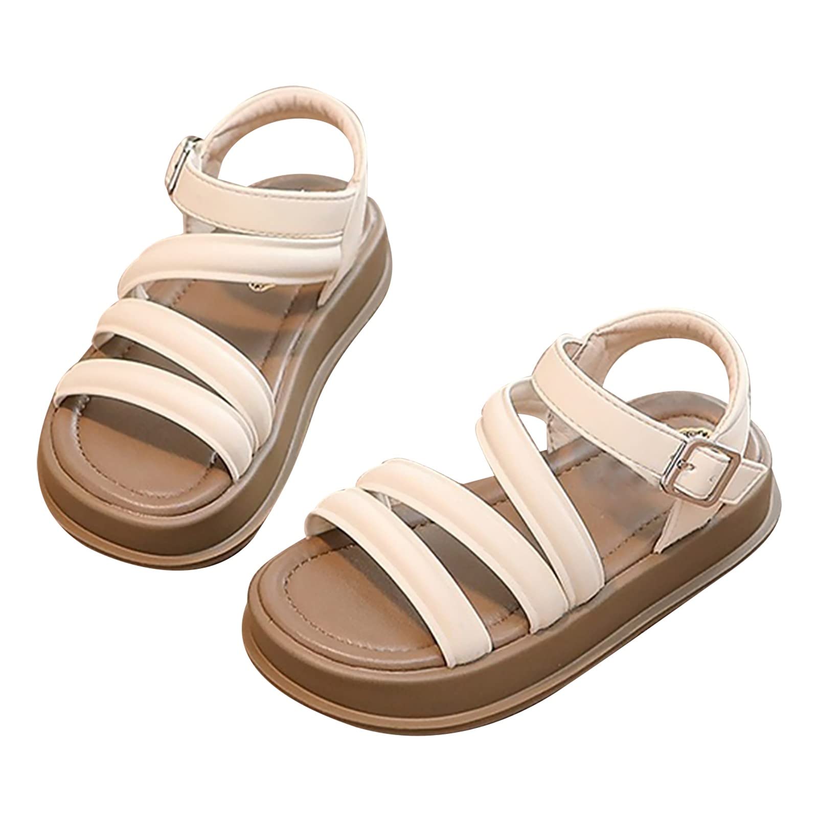 Genérico Chica Rojo Punta Cap Sandalias verano en fondo grueso color sólido sandalias romanas Estilo deportivo niños pequeños niños grandes niña amarillo tenis sandalias