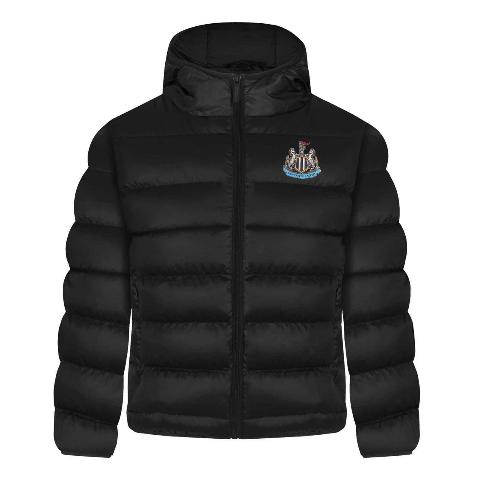 Newcastle United FC Official Gift Boys Quilted Hooded Winter Jacket 10-11 Years