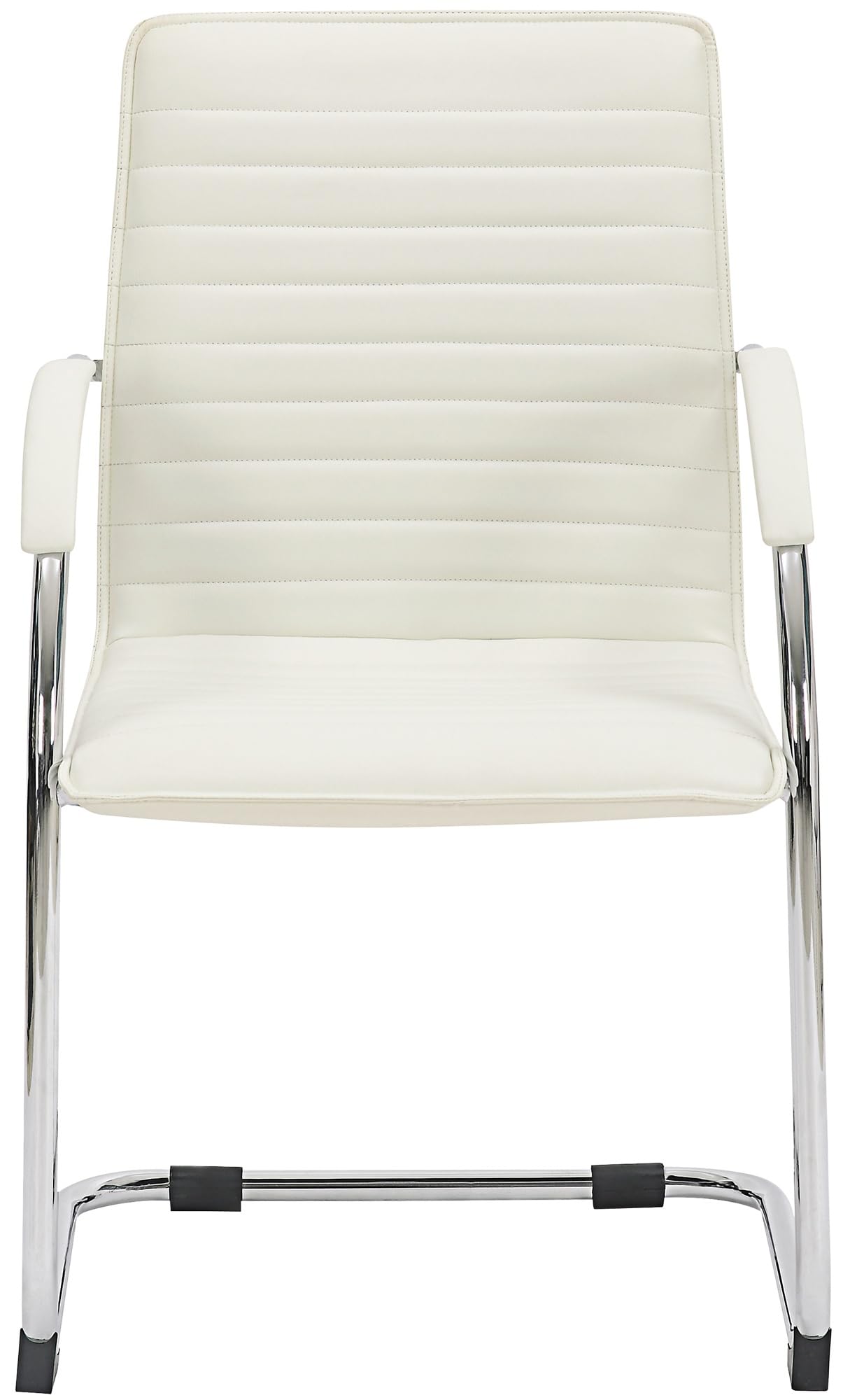 CLP Chaise Visiteur Tira Similicuir I Chaise Cantilever avec Assise rembourrée, Couleur:Blanc