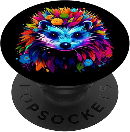Synthwave 80s 90s maximalista arte estético erizo floral PopSockets PopGrip intercambiable