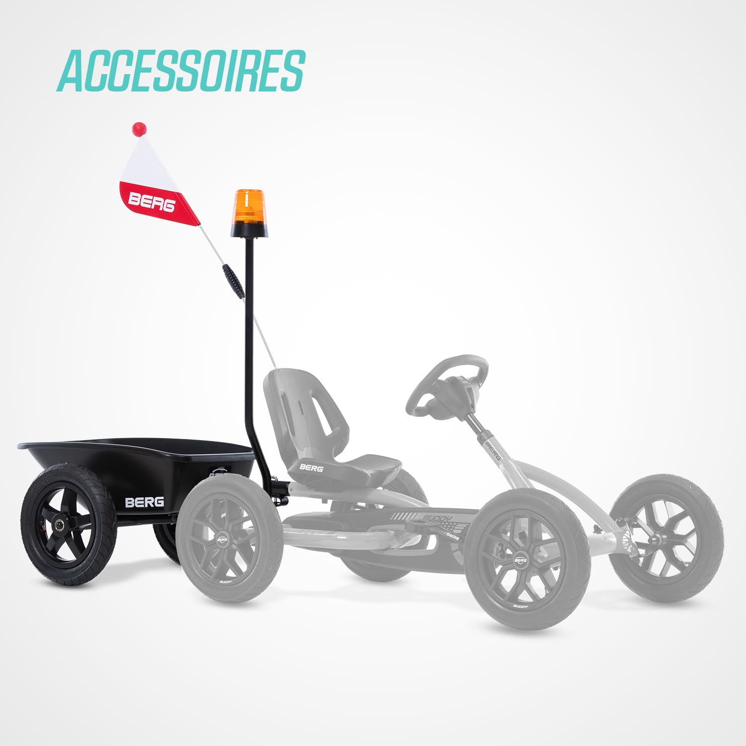 BERG Kart à pédales Buddy Lua | 3-8 ans, cadre robuste, selle réglable, volant réglable