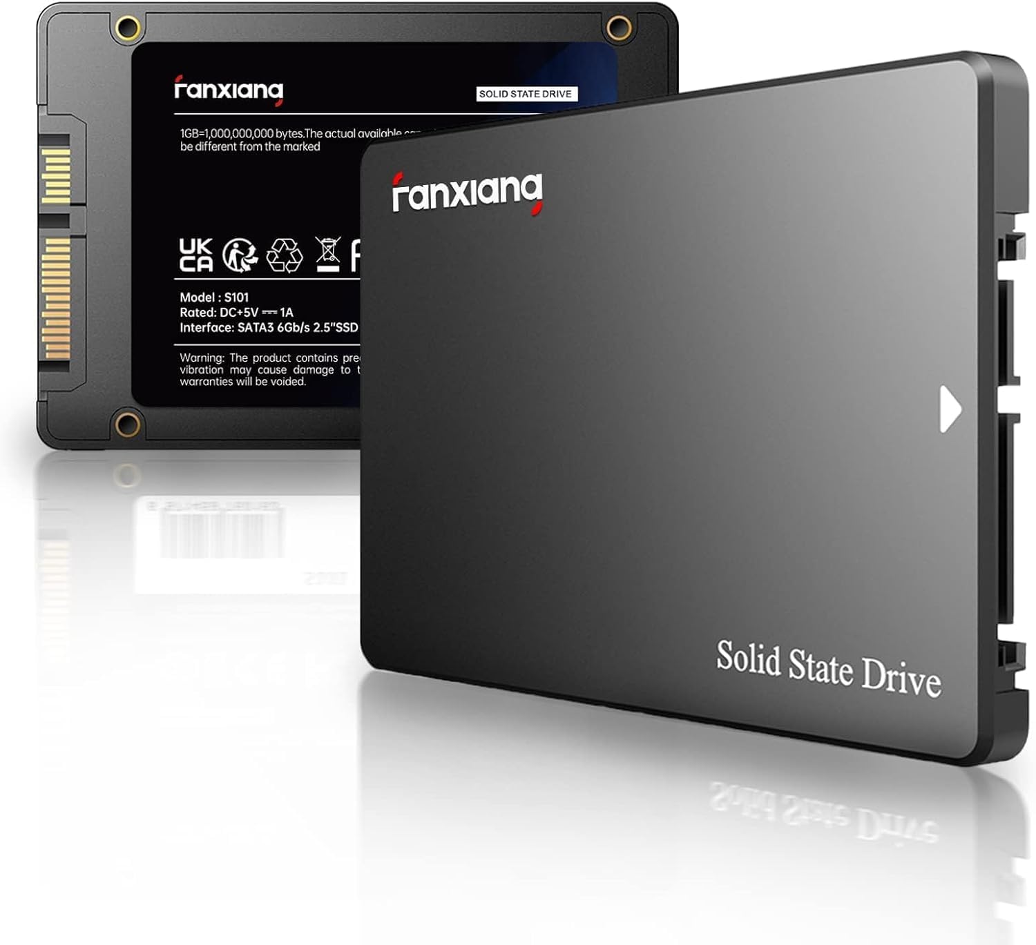 fanxiang S101 256Go SSD Disque Interne SSD SATA III 6 Go/s 2,5" Vitesse de Lecture jusqu'à 520 Mo/s, Compatible avec Ordinateurs Portables et Ordinateurs de Bureau (Noir)