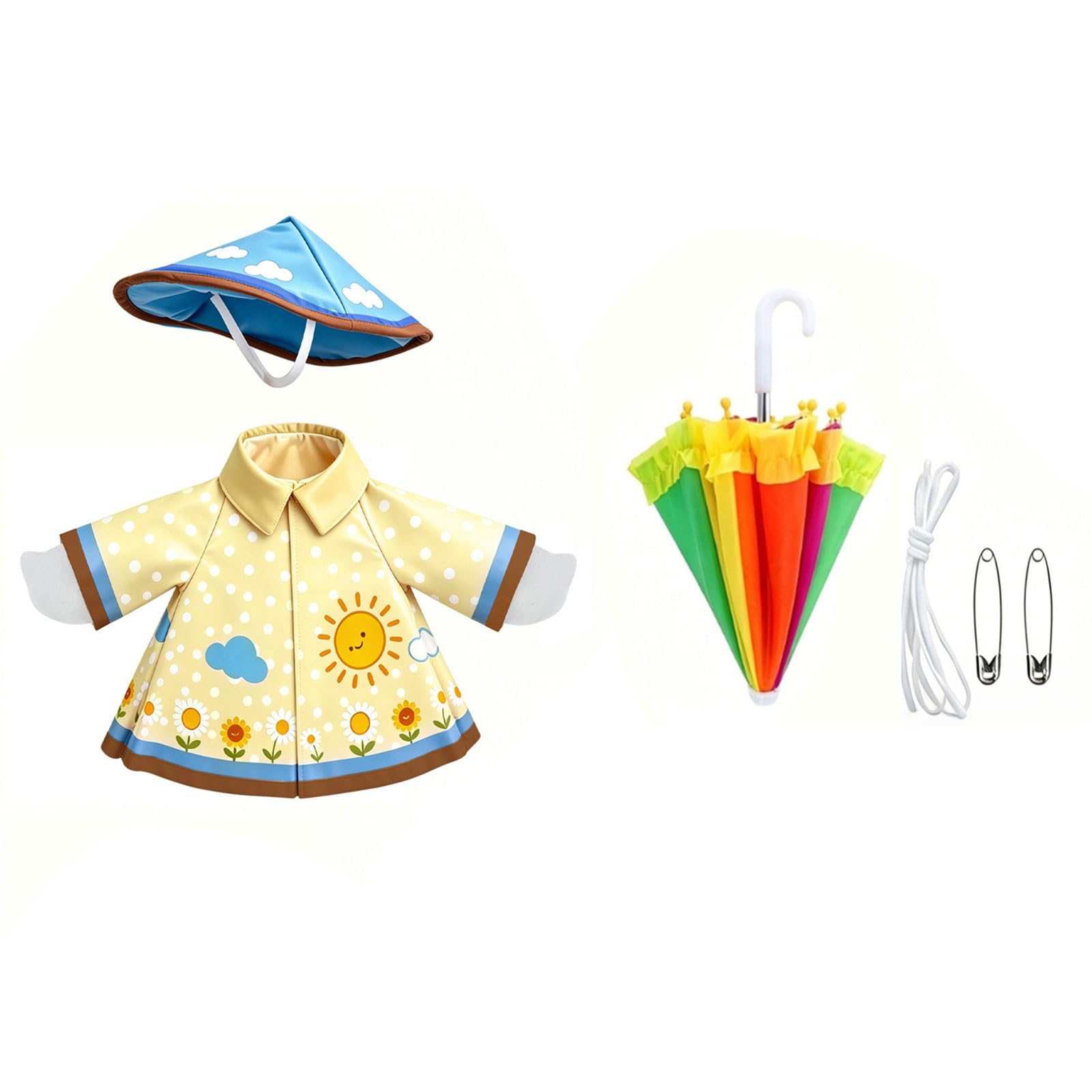 Tsophreniq Adorable Garden Geese Outfit 23Inch Porch Geese Statue Outfit Raincoat Swimsuit Sun Hat for Yard Display Decoration Set