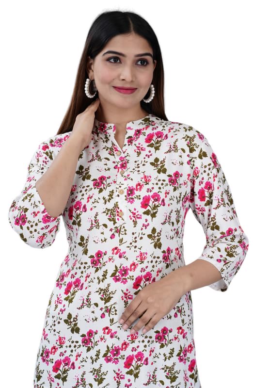 Image of Jikonet Women's Printed Rayon Straight Short Kurti