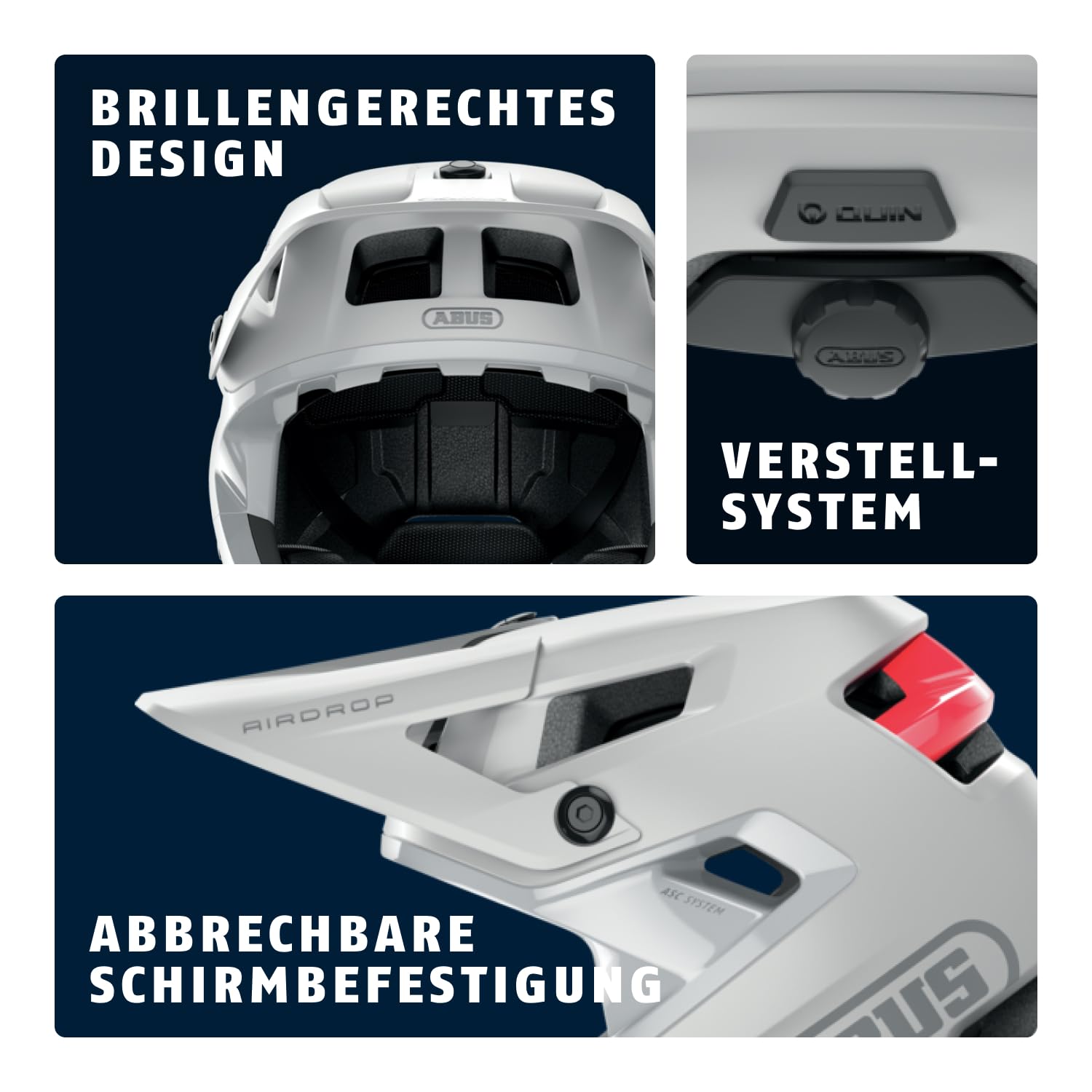 ABUS Fullface-Helm AirDrop MIPS - MTB: Downhill, Freeride und Enduro - Mountainbike-Helm mit optimierter Belüftung und Ambient Sound Channel - für Erwachsene