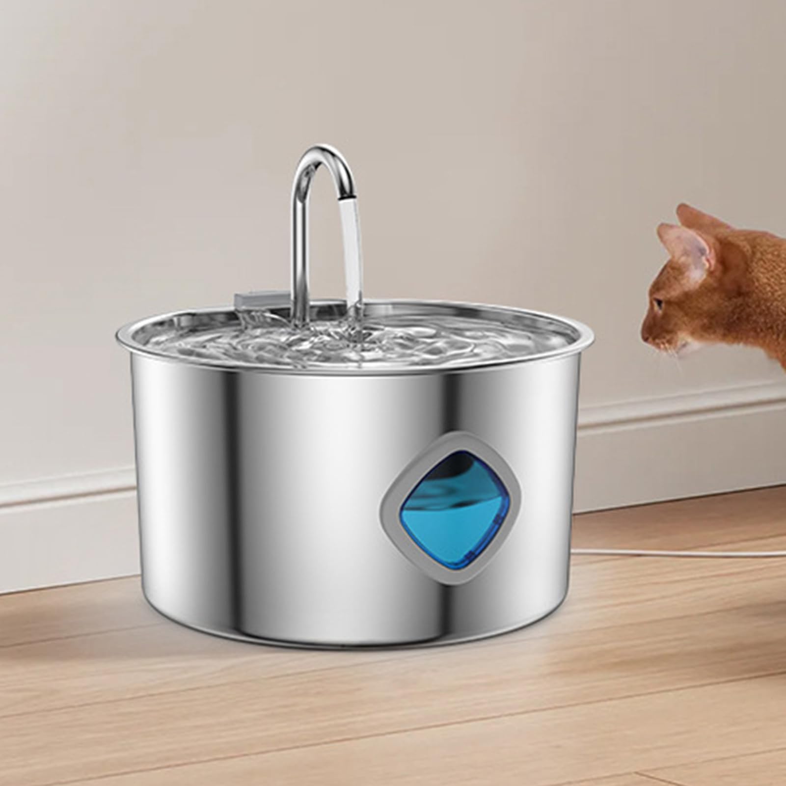 Fuentes de agua para gatos interior Fuente Bebedero Acero Inoxidable | Fuente con Dispensador 3,2 L para Gatos Interior Cachorros Perros Raza Pequeña Mediana Y Grande