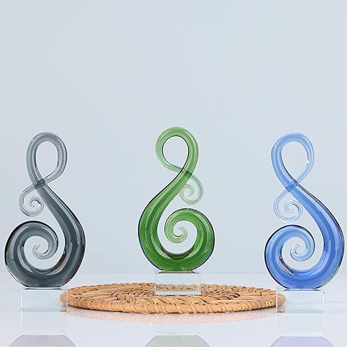 Miniatura 8 de Esculturas y estatuas de vidrio, estatuas de notas de vidrio, arte de vidrio soplado a mano, decoración moderna para mesas de café, oficina,