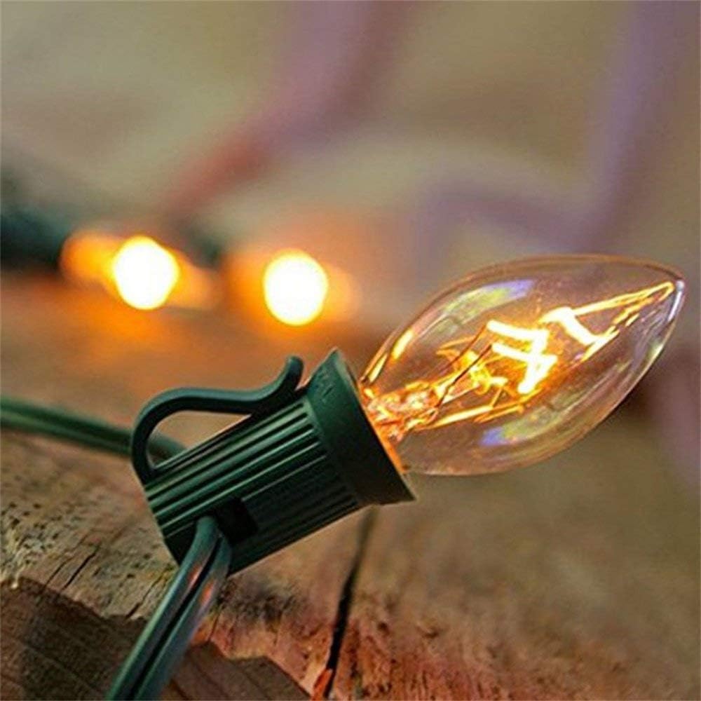 Get Discount Offer Couah 25 Pack C7 Clear Bulbs Christmas Light Bulbs C7 Outdoor String Light Replacement Bulbs, C7/E12 Candelabra Base, 5 Watt-Clear Black Friday 🔥 Couah 25 Pack C7 Clear Bulbs Christmas Light Bulbs C7 Outdoor String Light Replacement Bulbs, C7/E12 Candelabra Base, 5 Watt-Clear